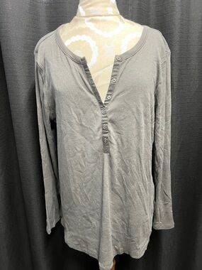 Maurices Gray Ribbed Long Sleeve Top